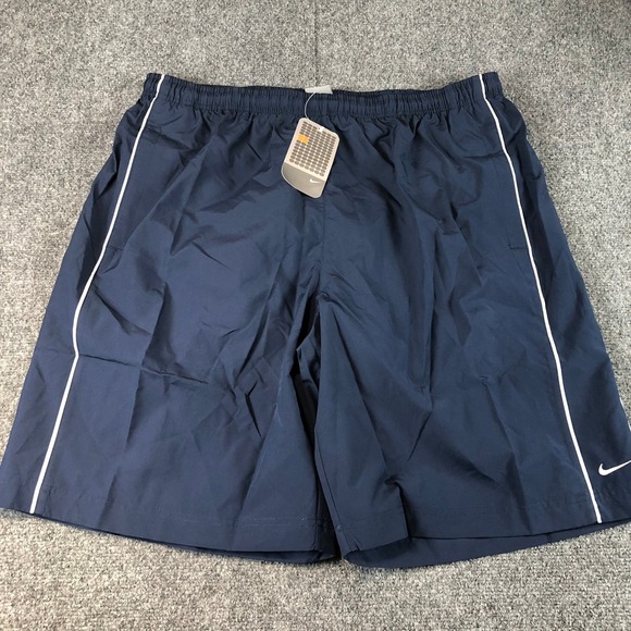Nike Mens Activewear XXL Shorts Navy Blue White Athletic Running Training - Picture 1 of 7